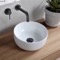 Small Vessel Sink, White Ceramic, Round